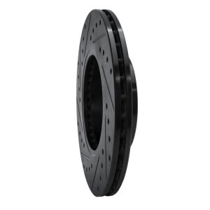 Infiniti G20 Brake Rotor (1) - Front Right - R1 Concepts - Drilled & Slotted - Black - `93-`06